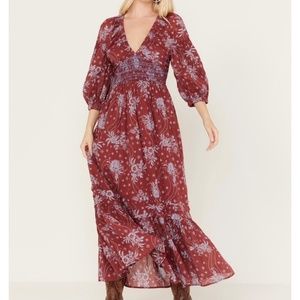 Free people golden hour maxi dress wine combo